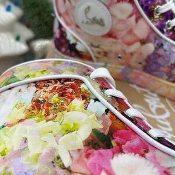Christian Louboutin Orlato high top multicolor floral sneakers size 43.5 - Picture 8 of 14